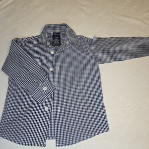 Nautuca Kids Blue and White Checkered Button-Up Shirt, 24M